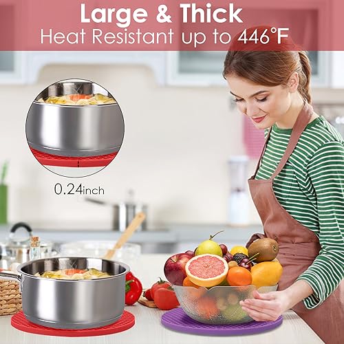 6 Pack Silicone Trivets for Hot Pots and Pans