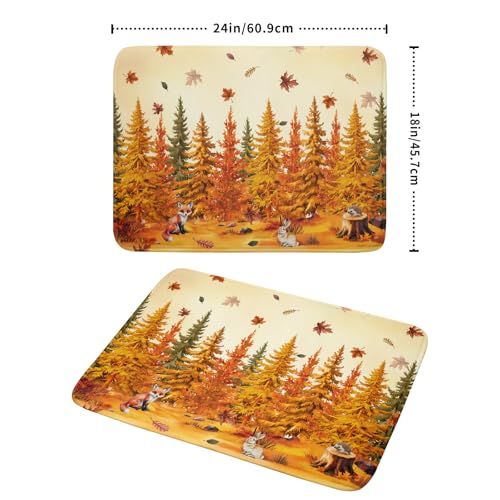 Autumn Forest Dish Drying Mat (Autumn Forest Yellow / 24" x 18")