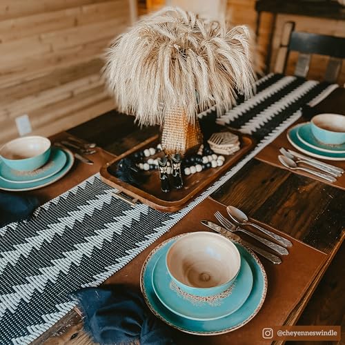 Patina Turquoise 16 Piece Ceramic Southwestern Rustic Cabin Dinnerware Set with Plates (Patina / 16 Piece)
