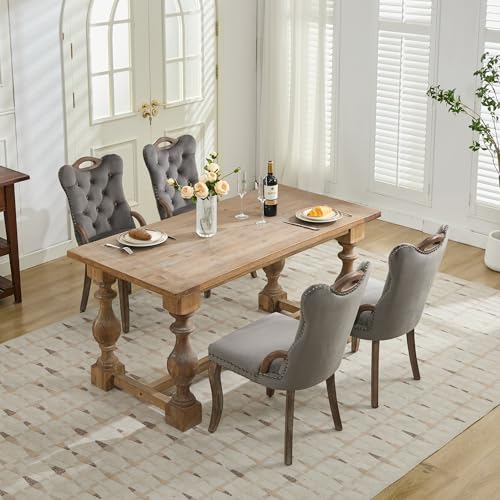 Grey Velvet Upholstered Dining Chairs Set of 4 (Gray 2)
