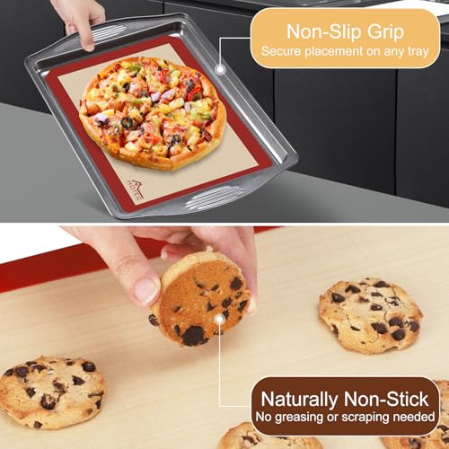 Silicone Baking Mats 3 Pack (3pcs: Red)