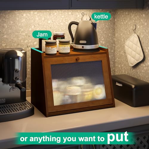 Large Bread Box for Kitchen Counter (Brown / Large-1_Tier)