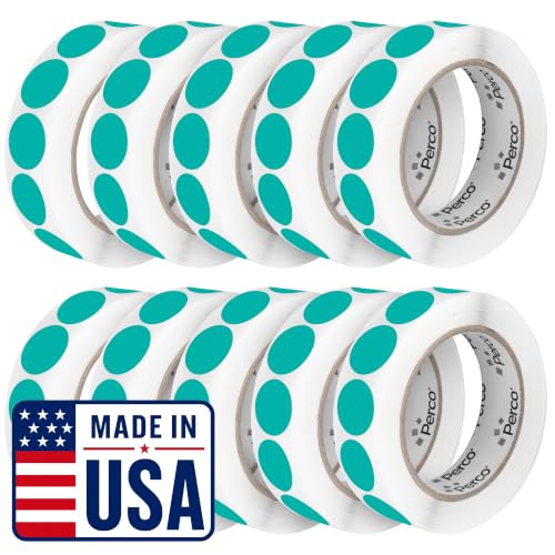 Teal Perforated Round Circle Dot Sticker 1 (Teal / 1 Inch)