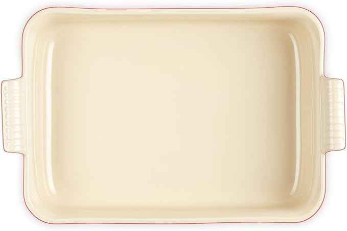Le Creuset Stoneware Heritage Deep Rectangular Lasagna Dish, 6.75 qt., Cerise