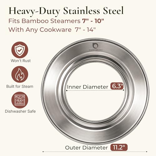 Stainless Steel Steamer Ring for Bamboo Steamer Basket 11