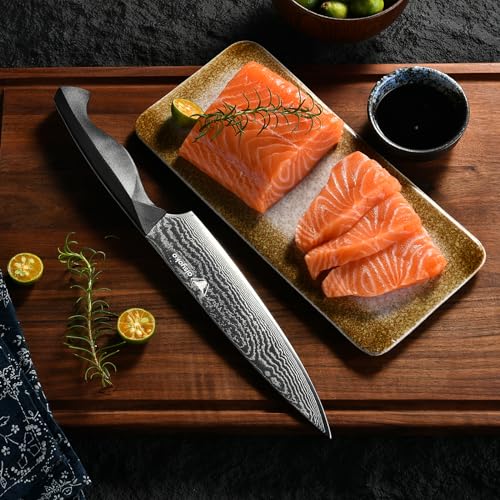 Professional Chef Knife 6.5" Damascus Kitchen Knife 8C High carbon stainless steel Super sharp (6.5")