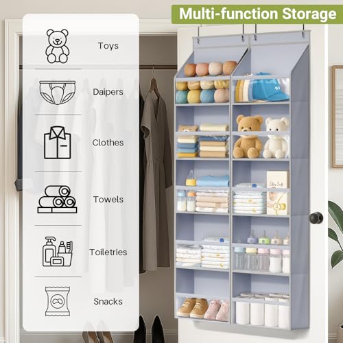 2 Pack Over the Door Organizer (2 Packs / Grey)