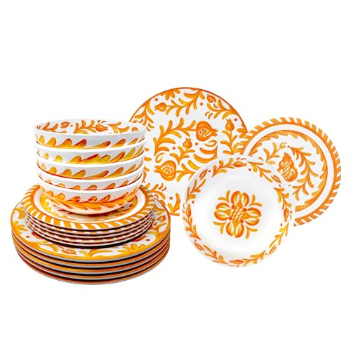 Luxury Melamine 18 Piece Dinnerwear Set (Sicily Orange)