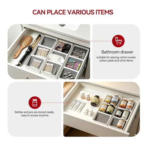 Small spice drawer organizer insert (White / 4 Pack)