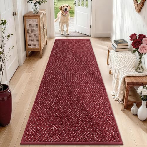 Hallway Runner Rugs Non (Red / 2'7"x10')