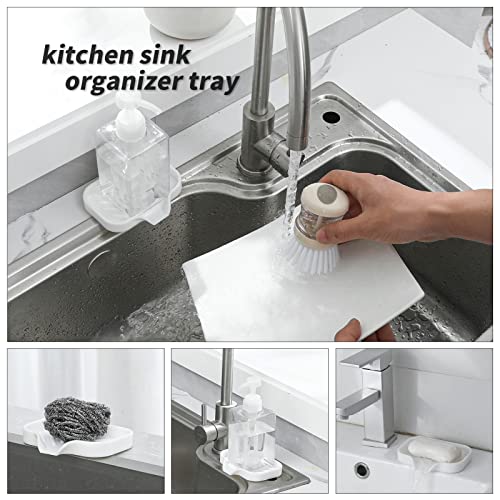 Silicone Soap Dish with Drain Spout (White / S(4.9"×3.2"))