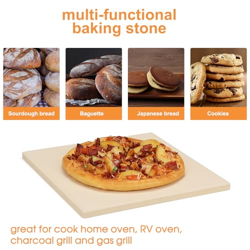 Small 10x10 Inch Cordierite Pizza Stone for RV Camper Oven & Grill