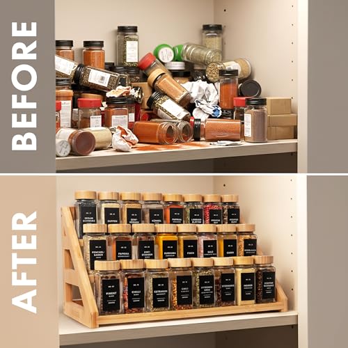 3 Tier Bamboo Spice Rack Organizer for Cabinet (Standing Rack)