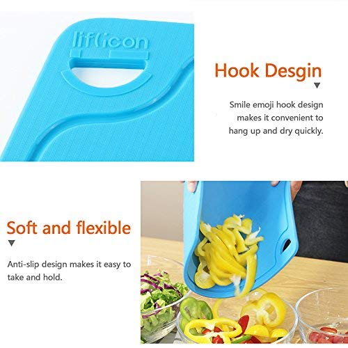 Thick Cutting Boards for Kitchen Silicone Chopping Board Set of 2 Mid 12.6'' x 9.1” (9.1"L x 7.1"W & 12.6"L x 9.1"W / Orange)