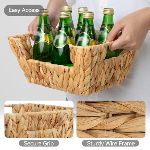 Wicker Storage Basket (Natural(Water Hyacinth) / 11 ½"L x 9 ½"W x 5"H)