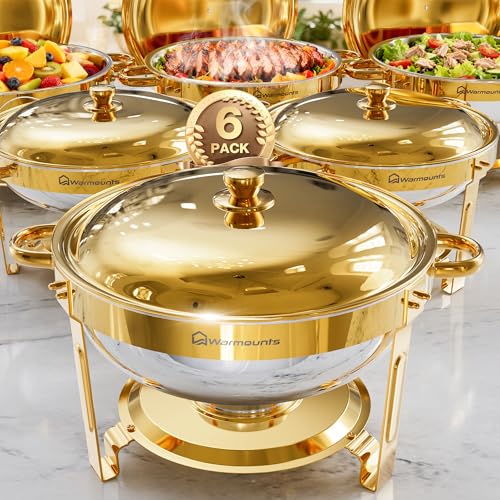Round Chafing Dishes for Buffet (Gold)