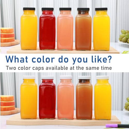 12PCS Juicing Bottles Reusable Glass (12 Ounces)