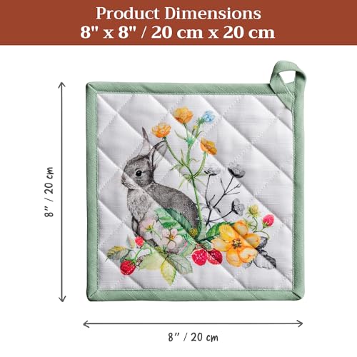 Pot Holders 100% Cotton Potholders (035 - Printemps / 8" x 8" (Pot Holder Pack of 1))