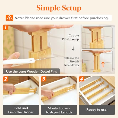 2.4" Kitchen Drawer Dividers (2.4"H, 13-16.5"L)