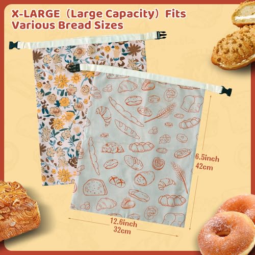 Beeswax Bread Bags for Homemade bread (Yellow & Apricot)
