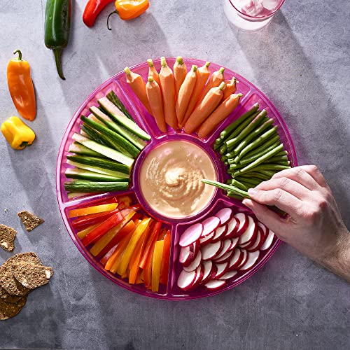 6 Sectional Round Plastic Serving Tray