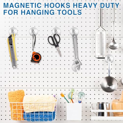 Magnetic Hooks Magnet Hook for Cruise Cabins 170LBS 12P Essentials (Silver / 1.41in)