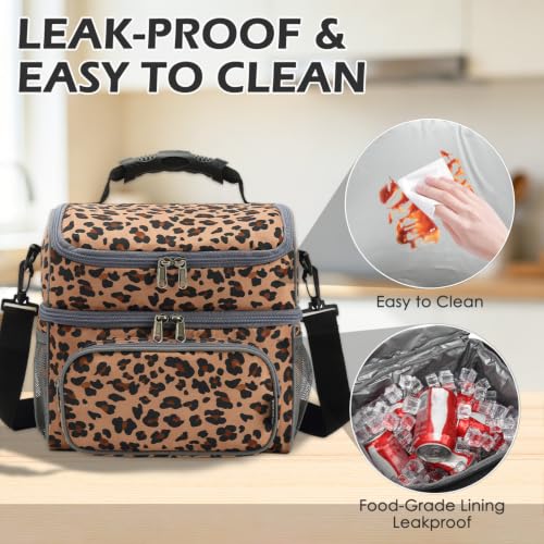 Double Layer Cooler Insulated Lunch Bag Adult Lunch Box Large Tote Bag for Men (2 Count)