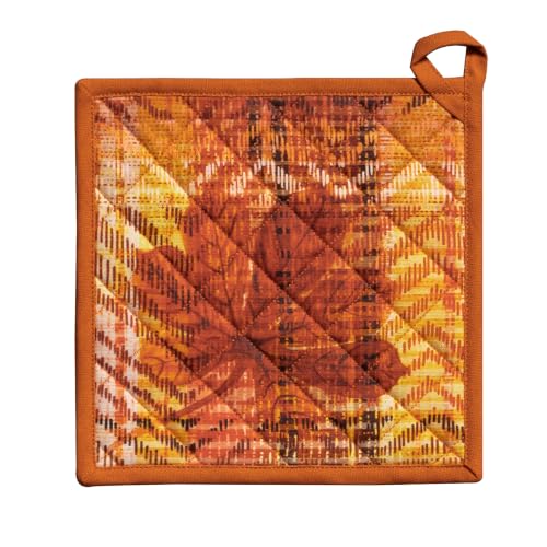 Pot Holders 100% Cotton Potholders (061 - Thanksgiving Tartan / 8" x 8" (Pot Holder Pack of 1))