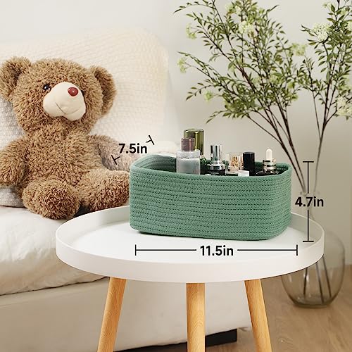 Small Storage Baskets for Organizing (4pcs-L11.5xW7.5xH4.7" / Green)