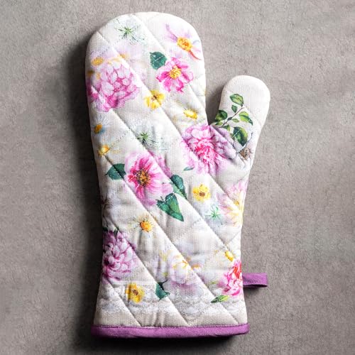 Maison d'Hermine Oven Gloves 100% Cotton Oven Mitt (071 - Pivoine / 7.5" x 13" (Oven Mitt))