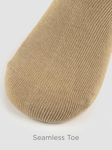 Unisex Kids Boys Girls Soft Cotton School Socks 4 (Small / Khaki)