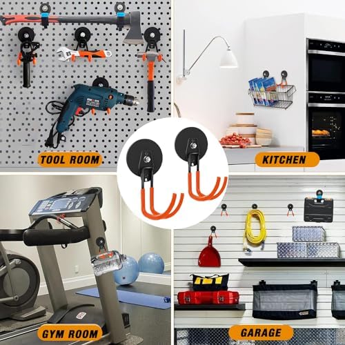 Large Heavy Duty Magnetic Garage Hooks (Large J/2pack26-130lbs)