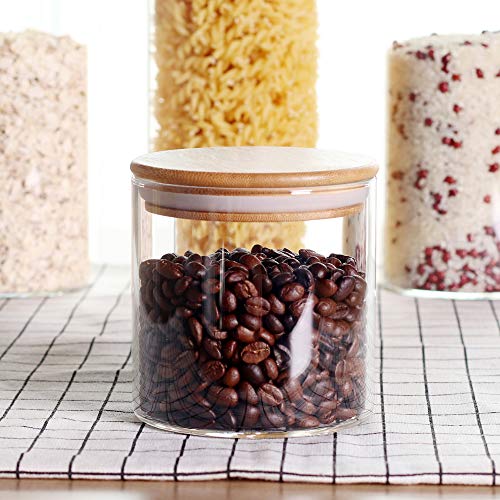 Stackable Kitchen Canisters Set (Round-3.9 IN-5 Pack)