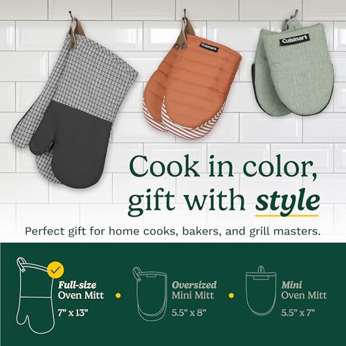 Cuisinart Chambray Kitchen Oven Mitts (Black)