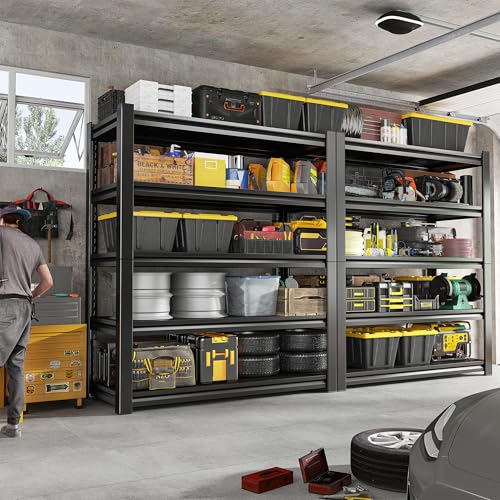 Garage Shelving 3000 LBS Storage Shelves Adjustable Heavy Duty Shelving Units and Storage Rack for Garage (72" H x 36" W x 16" D)