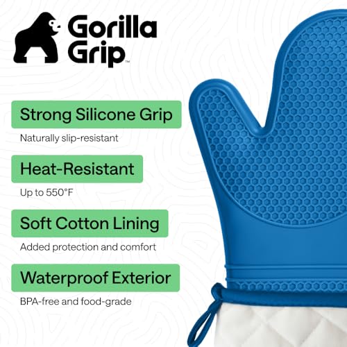 Silicone Oven Mitts (Aqua / 12.5" Oven Mitts)