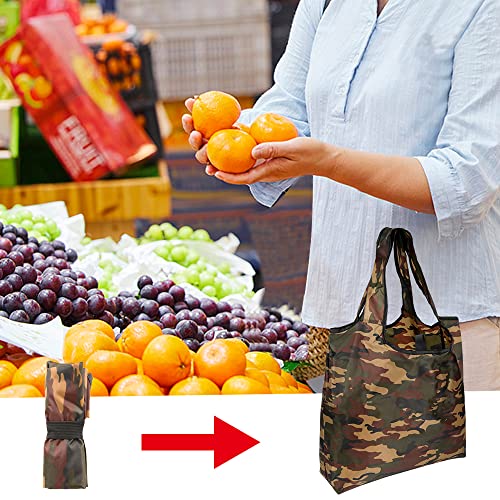 15x4.5x15 Inch Camo Reusable Shopping Bags with Handles (Camo)