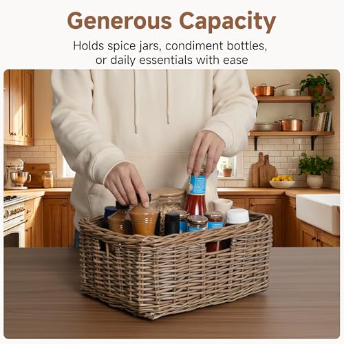 Pantry Baskets (Willow(Brown) / 15"L x 11"W x 6¾"H)