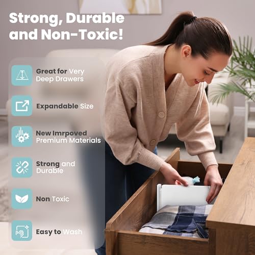 White Expandable Drawer Dividers (2.5" Tall, 13"-22" Long)