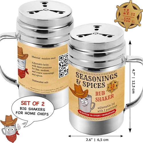 Pack of 2] 14 oz Seasonings Spice Shakers (14 Oz)