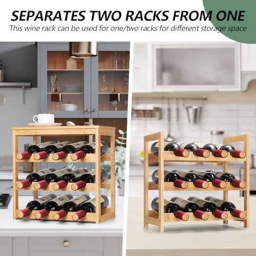 Wine Rack 24 Botttle Freestanding Floor (6 Tier Natural)