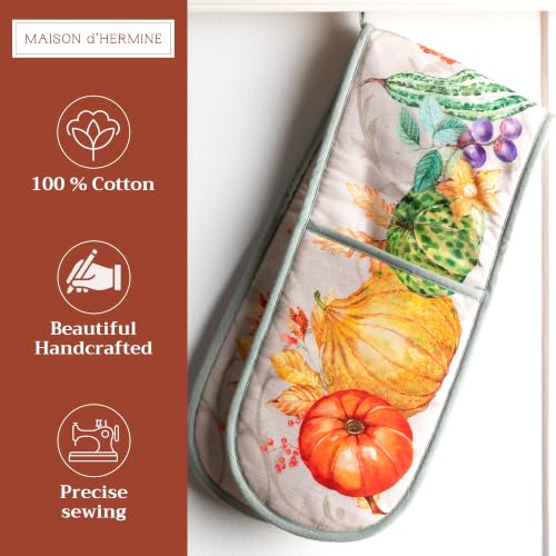 Double Oven Mitts 100% Cotton Double Oven Glove (085 - Lumina / 7" x 35" (Double Oven Mitt))