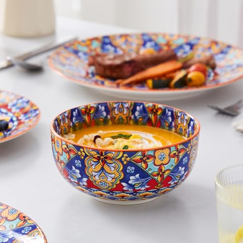 12 Pieces Dinnerware Sets (Service for 4 (12 Pcs) / Bohemian Orange)