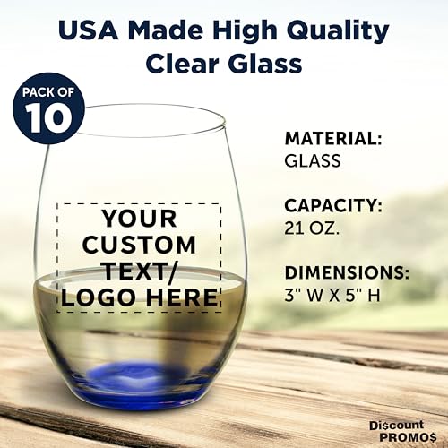 10 ARC Stemless Wine Glasses Set (10 Count)