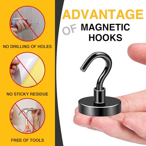 Magnetic Hooks (Black / 1.26in)