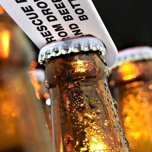 Funny Saying Stainless Steel Bottle Opener Black White Lettering Flat Beer Bottle Opener Keychain for Home Kitchen Bar Restaurant Party Birthday Gift (Funny Saying1)