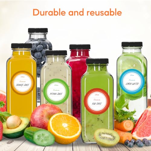 12oz 3 Pack Glass Juice Bottles with Leak (12oz-3pcs)