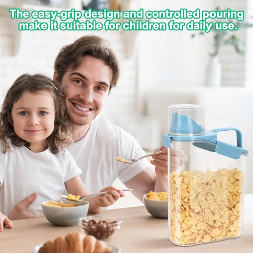 2 Pack Rice Container Cereal Storage Container 3.2 Quarts (Beige&Blue 3.2+3.2Qt)