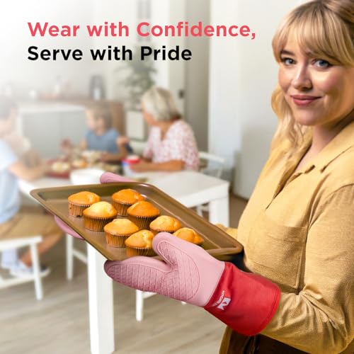 UltraShield Silicone Oven Mitts (Red / Standard)