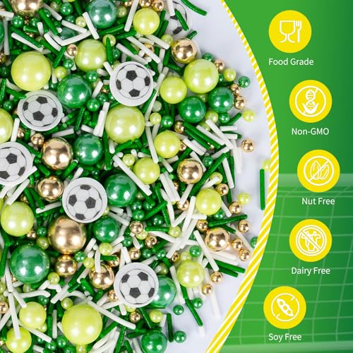 Edible Soccer Sprinkles for Cake Decorating (Soccer)